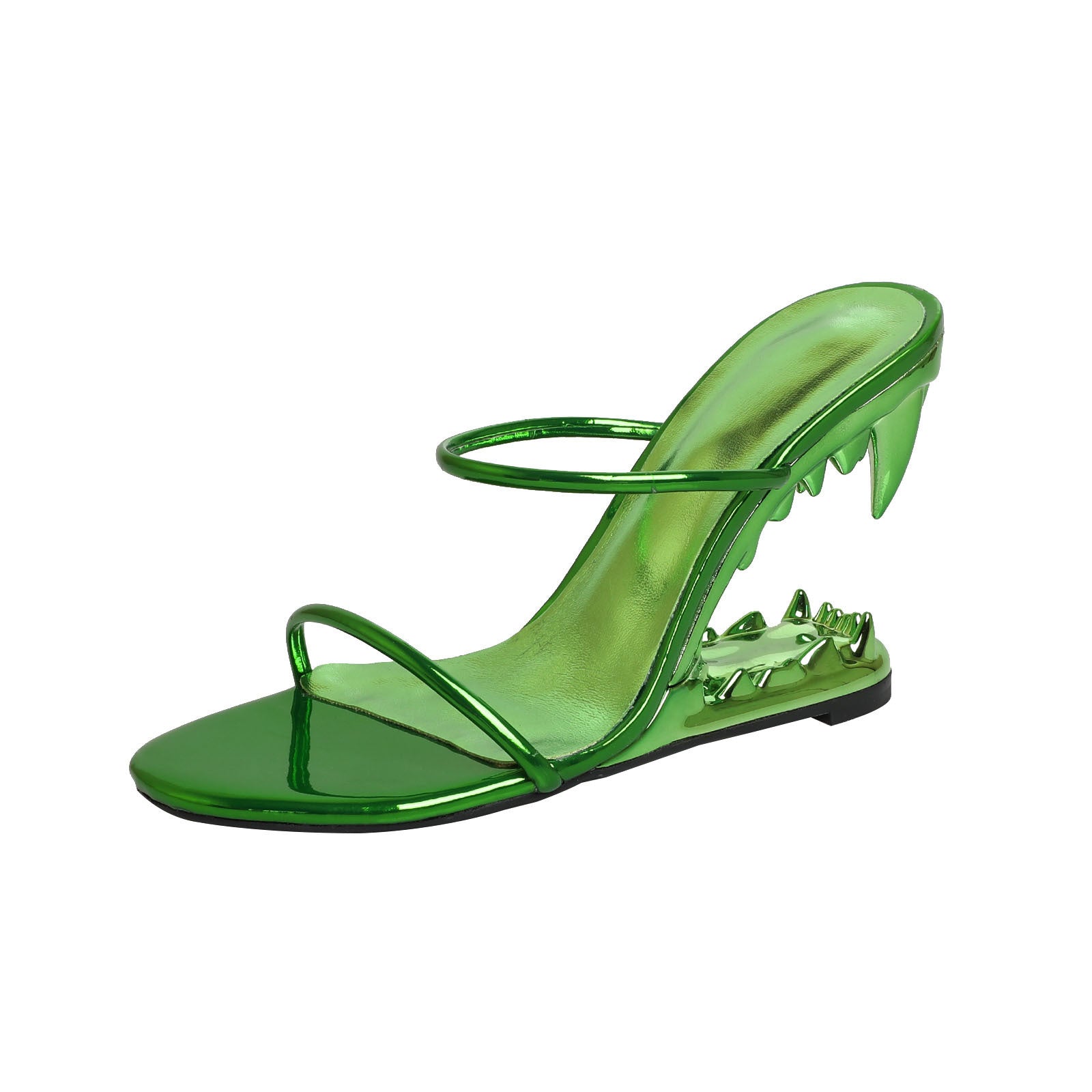 Women's Fashion Slope With Teeth Shaped With High Heeled Sandals