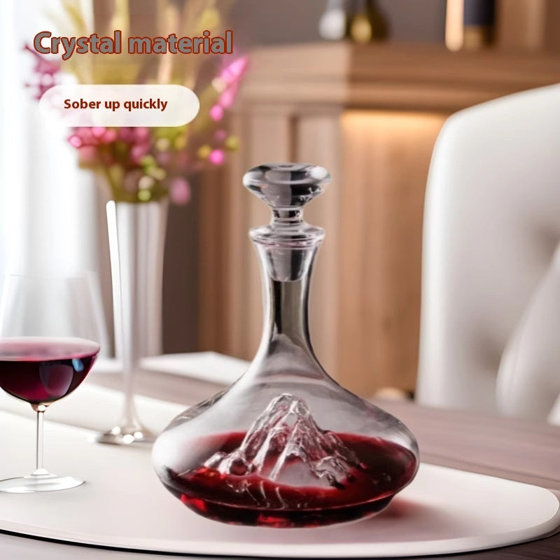 Light Luxury Waterfall With Lid Blue Jinshan Waterfall Wine Decanter