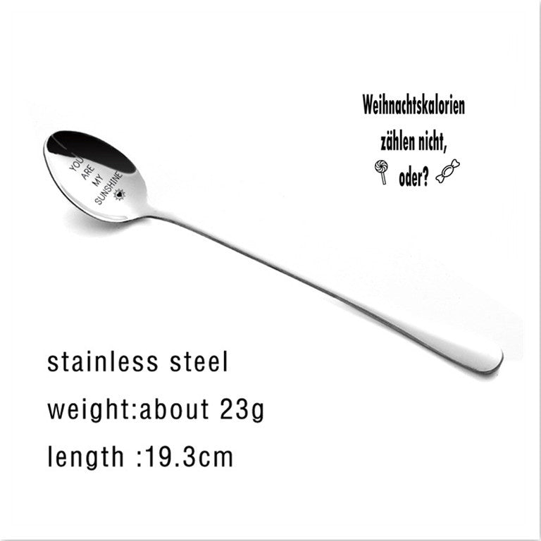 Stainless Steel Spoon You Are My Sunshine Couple Family Tableware