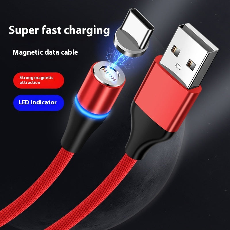 Magnetic Fast Charging Woven Illuminating Data Cable