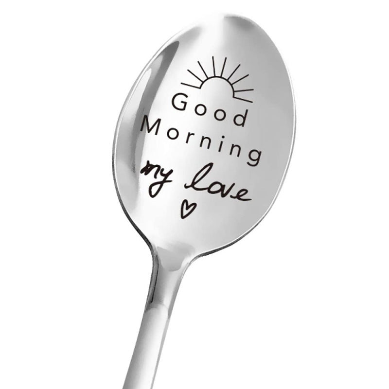 Valentine's Day Gift Engraved Stainless Steel Long-handled Spoon