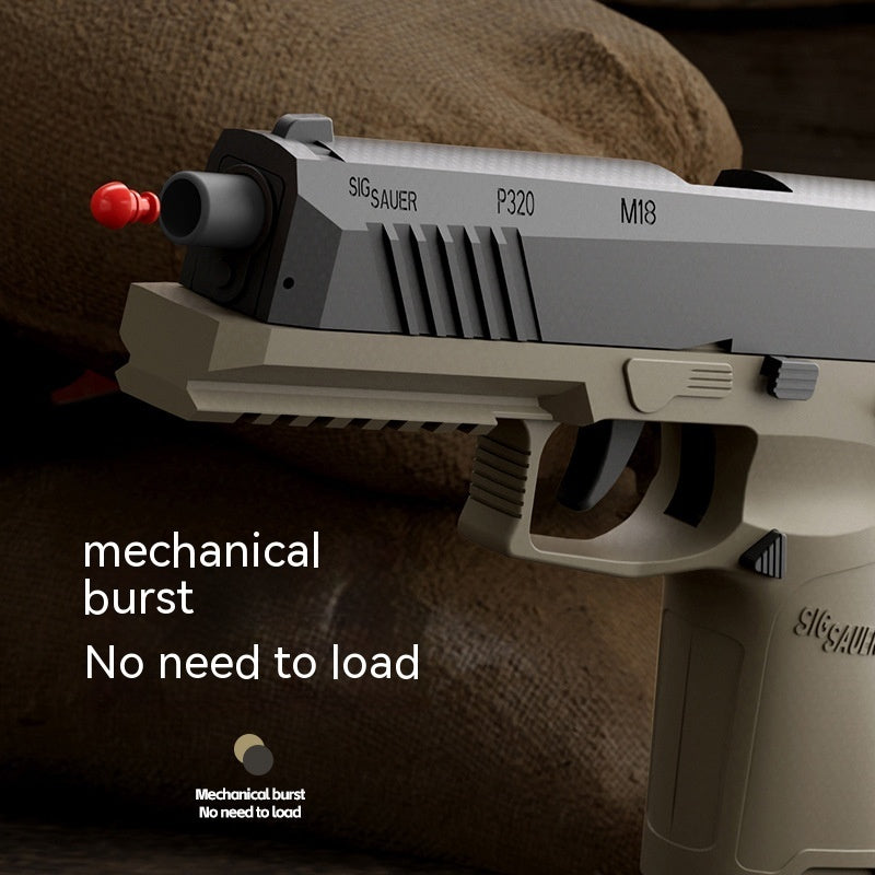 P320 Throw Shell Linkage Rebore Children's Toy Science And Education Model Soft Bullet Gun Mechanical Continuous Hair