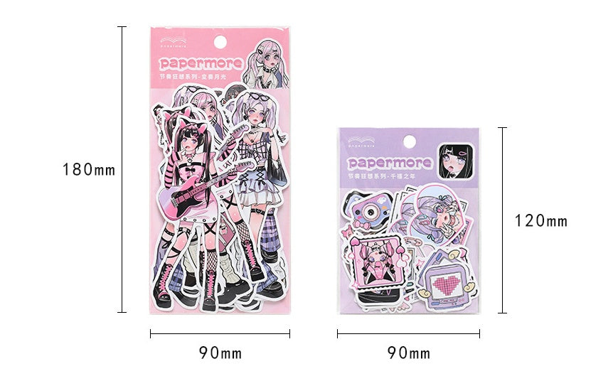 Cute Girl Anime Journal Material Stickers