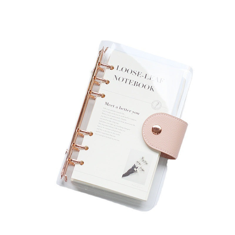 Simple Transparent Pvc Transparent Shell Loose Spiral Notebook Removable