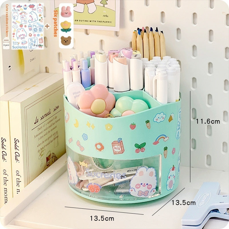 Multifunctional Large Capacity Division Rotating Pen Holder Drawer Rack