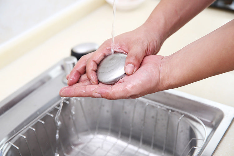 Oval Stainless Steel Fat Round Metal Odor Removal Soap Deodorant Large Soap