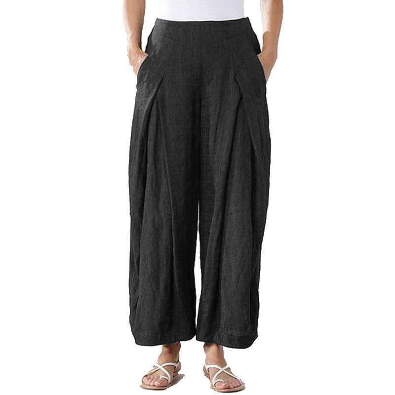 Women's Cotton And Linen Casual Wide-leg Straight-leg Pants