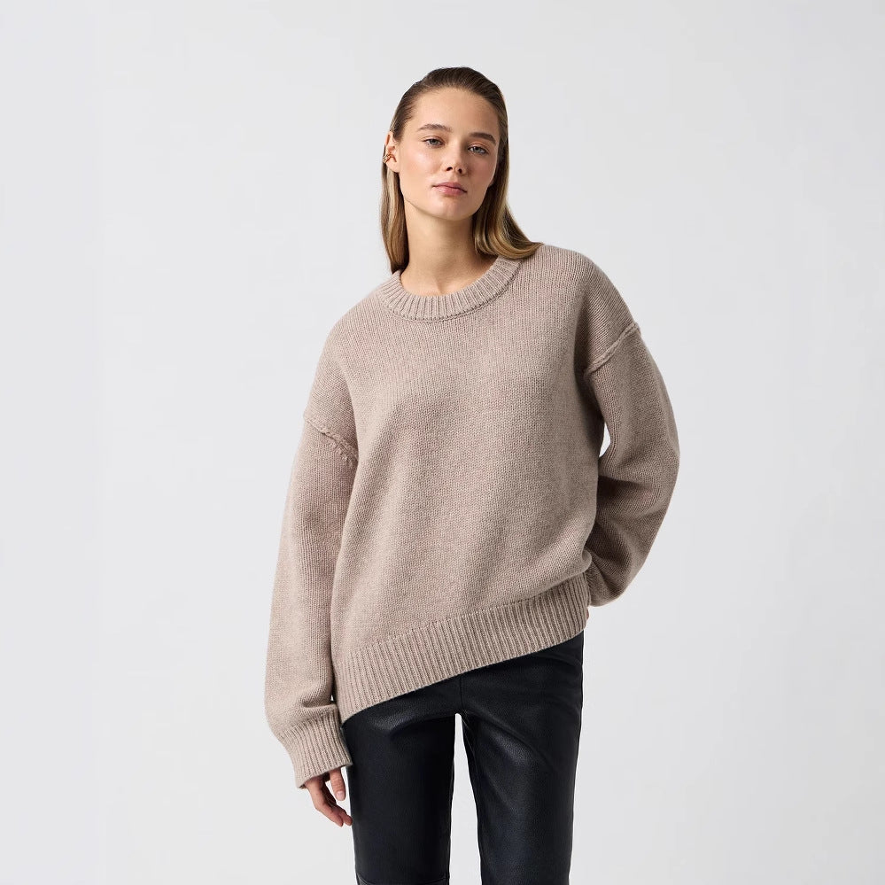 Ladies New Autumn And Winter Loose Round Neck Sweater