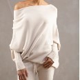 Solid Color Round-neck Comfortable Temperament Knitted Sweater