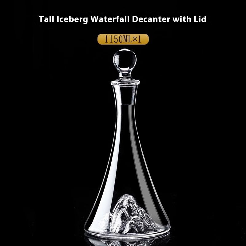 Light Luxury Waterfall With Lid Blue Jinshan Waterfall Wine Decanter