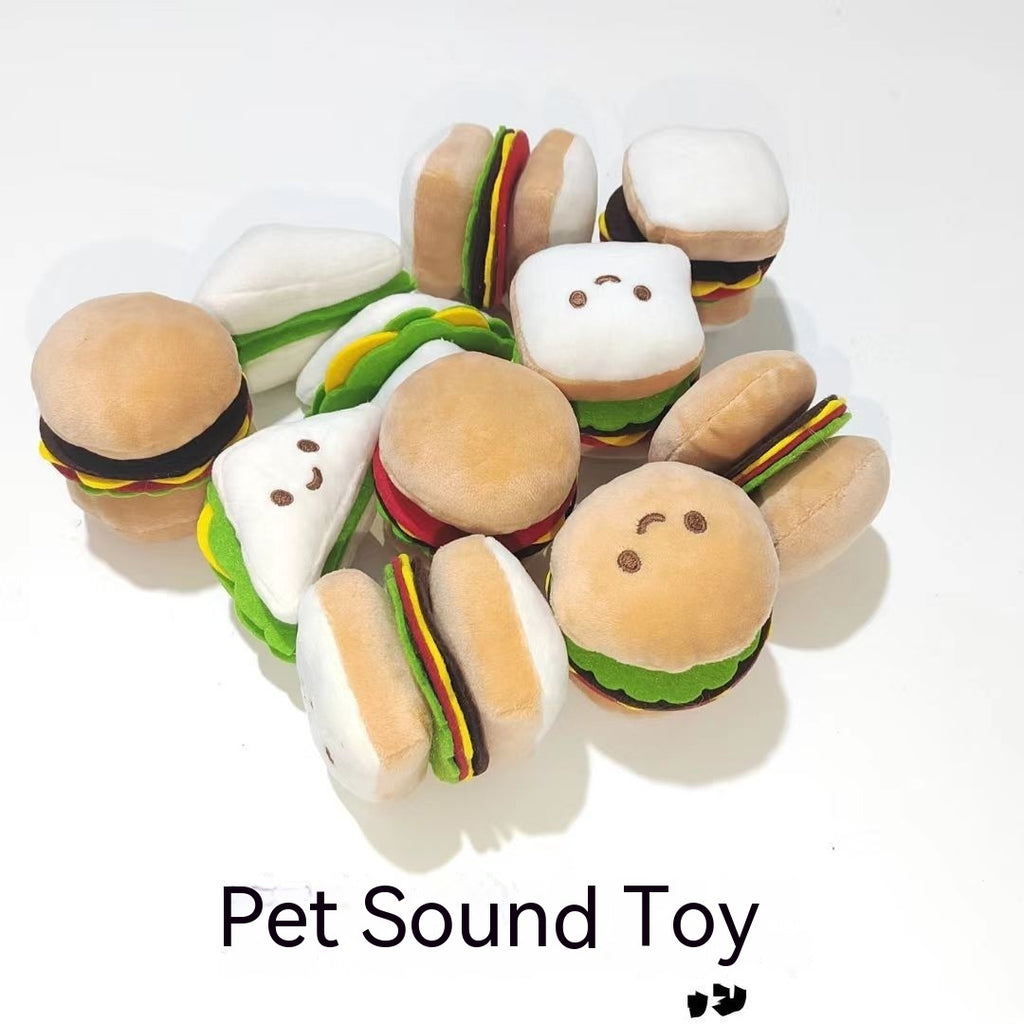 Decompression Hamburger Pet Sounding Toy