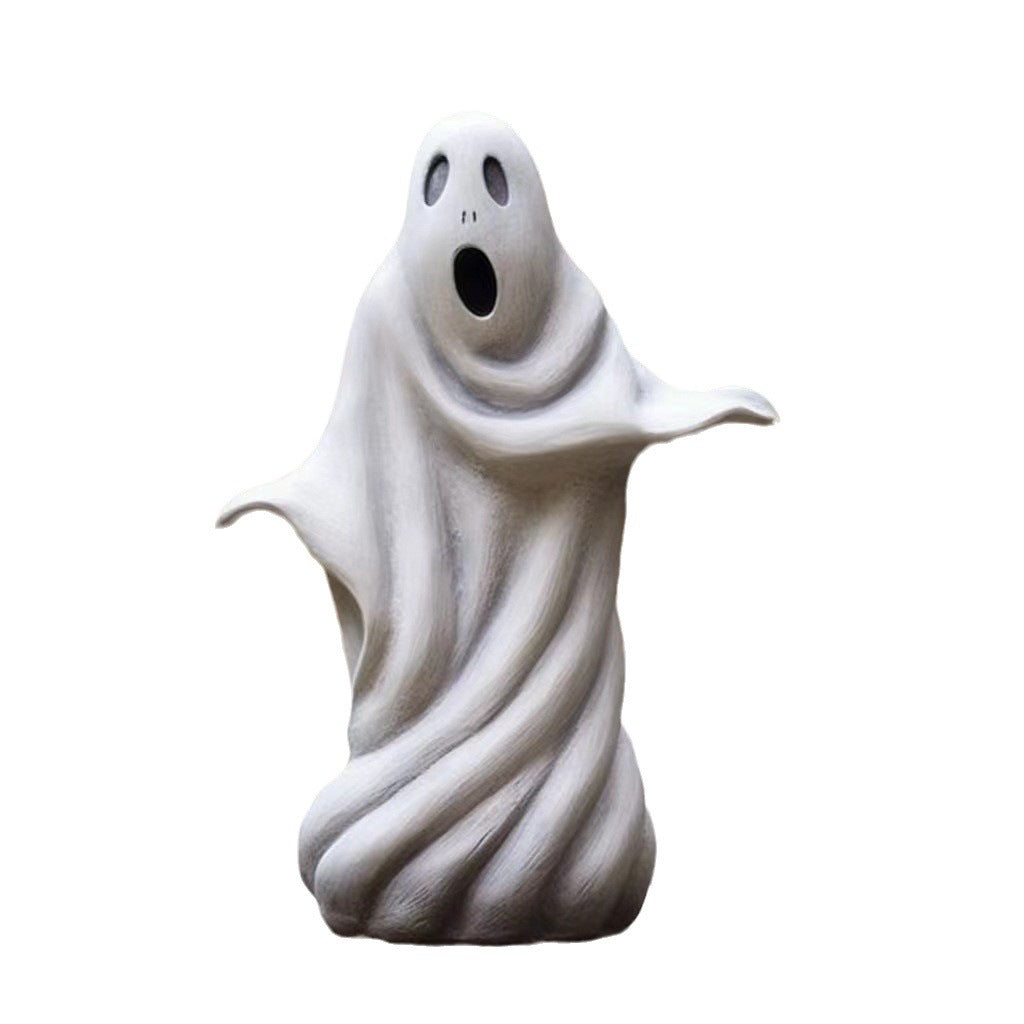 Halloween Outdoor Garden White Ghost Statue Cute Ghost Garden Decoration Resin Crafts