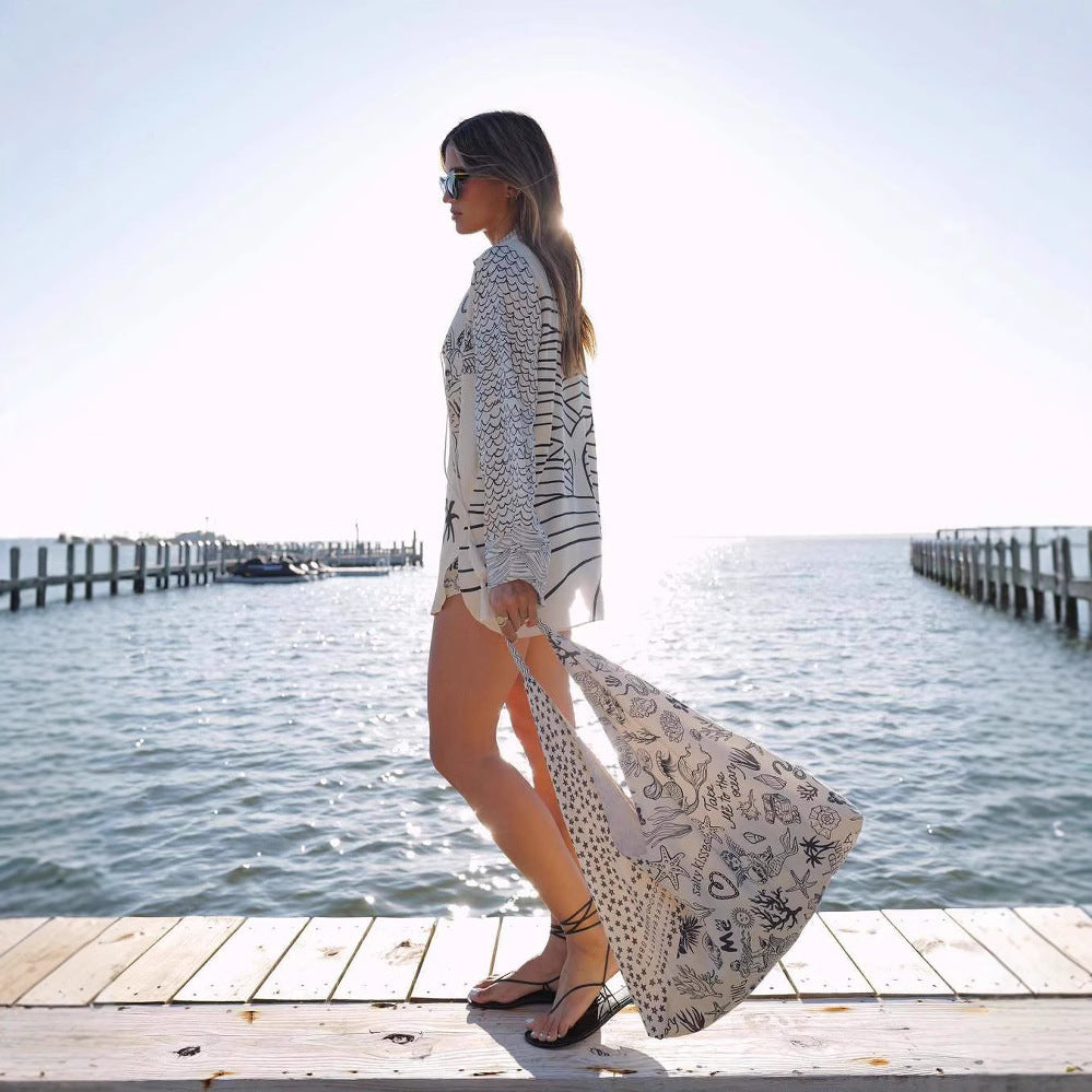 Women's Shirt Shorts Loose Printing Suit