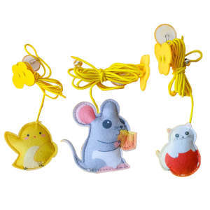 Cat Toys Simulated Cute Toys Funny Self-hey Interactive Toy Rope Grabbing Mouse Telescopic Hanging Cat Pet Supplies