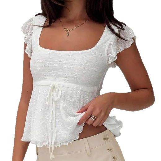 Half Sleeve Short Top Spring Summer Slim-fit