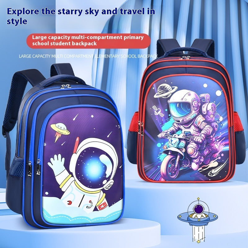 Astronaut Schoolbag Boy Double Shoulders Backpack Grade 3-4
