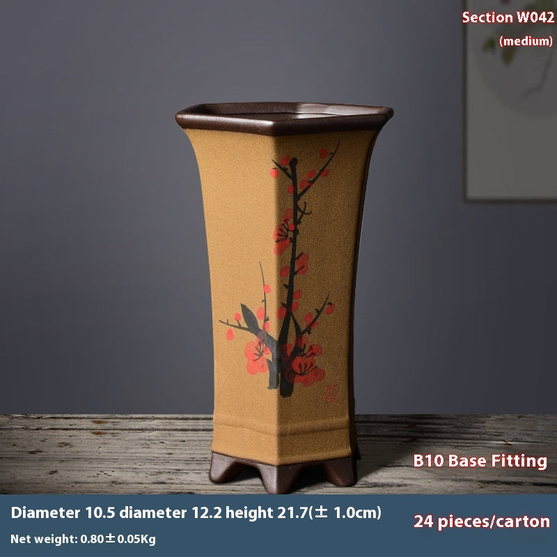 Yitaotang Large Yixing Clay Hexagonal Waist Flower Pot