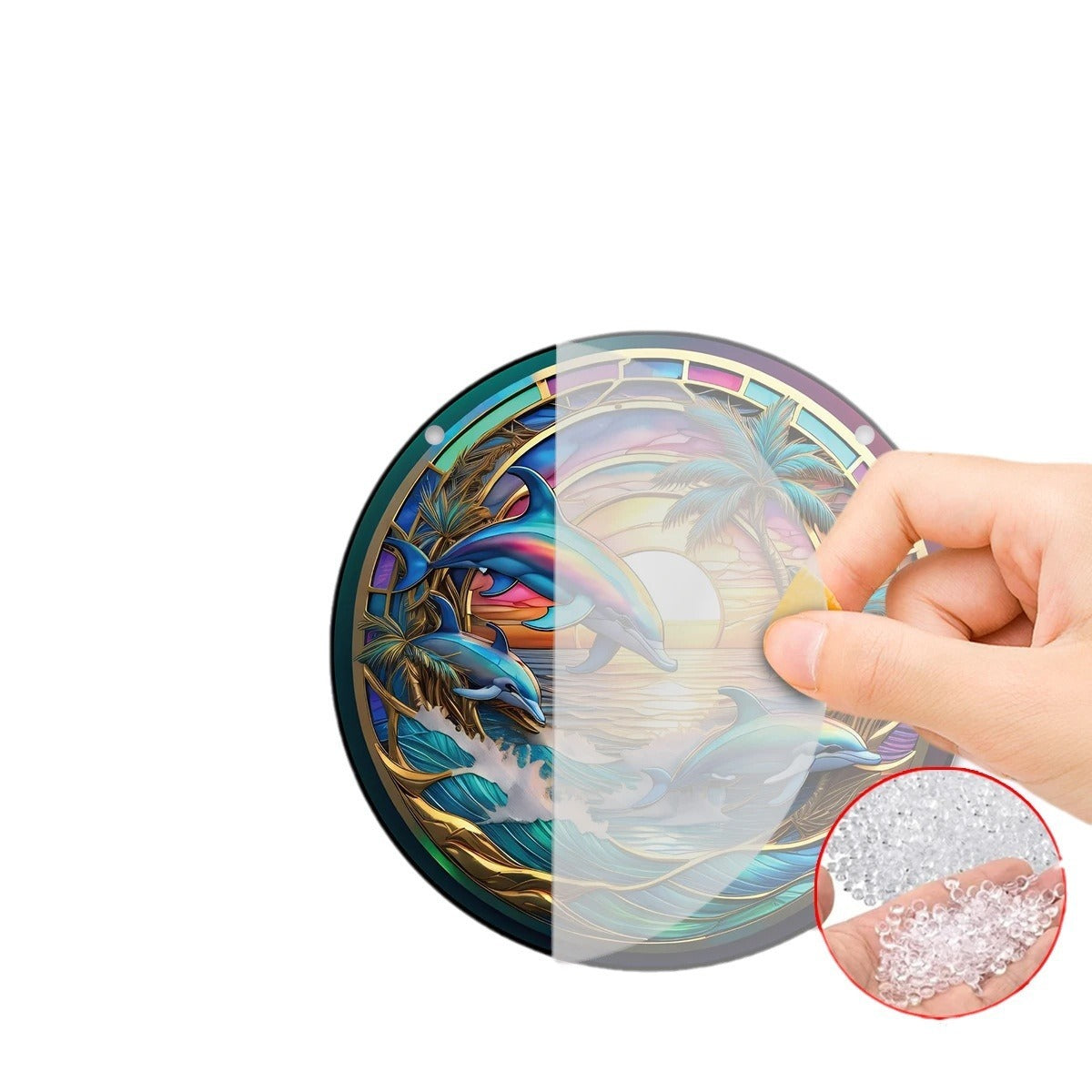 3D Dolphin Dyed Window Hanger