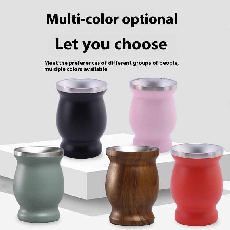 Stainless Steel Pear-shaped Tea Cup Insulation Double Layer