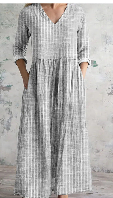 Loose Fashion Premium V-neck Print Dress