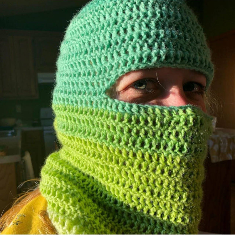 Pullover Windproof Neck Protection Handmade Knitted Hat