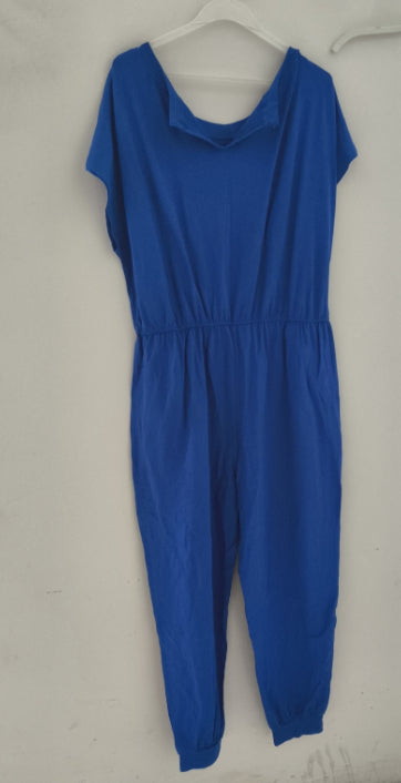 Fashion Slant Shoulder Short Sleeve Pocket Women's Jumpsuit