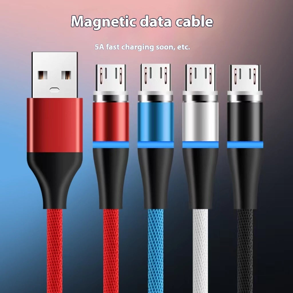 Magnetic Fast Charging Woven Illuminating Data Cable