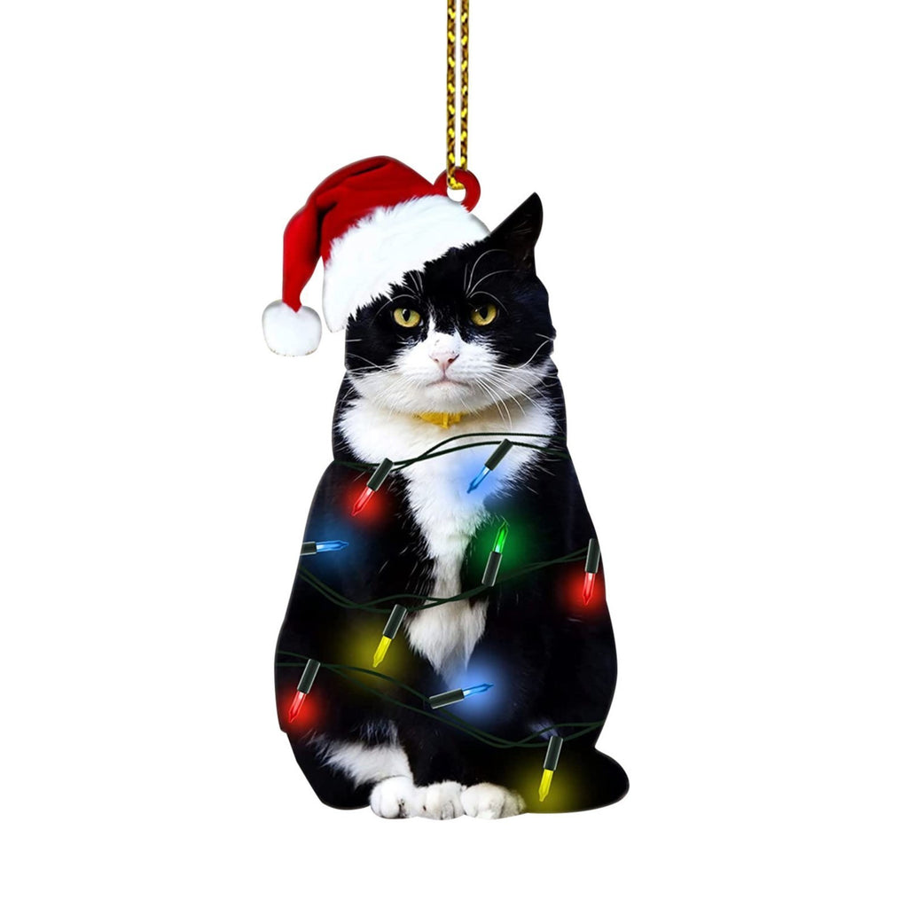 Black Cat Christmas Decorations Acrylic Double-sided Printing Ornaments