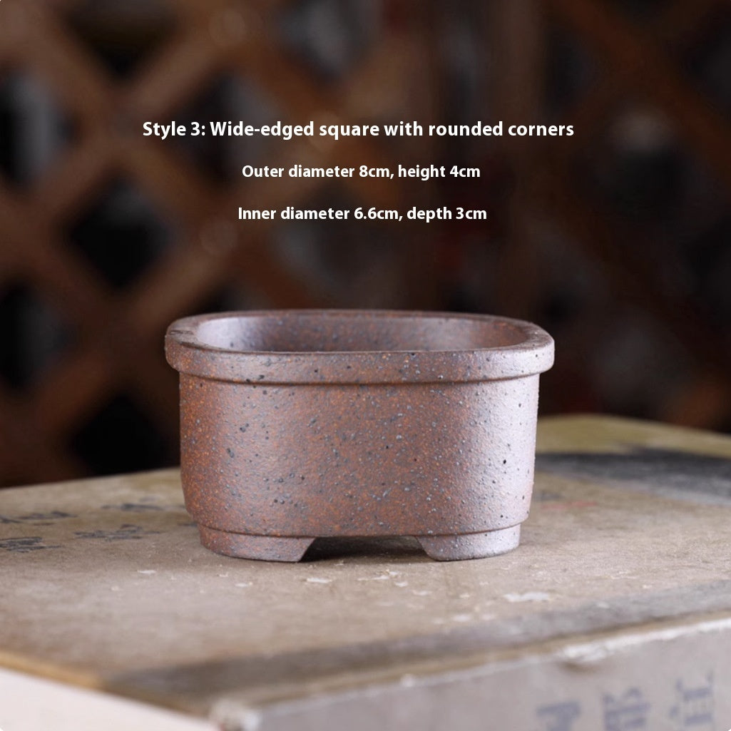 Purple Sand Flower Pot Handmade Miniature Desktop Pot