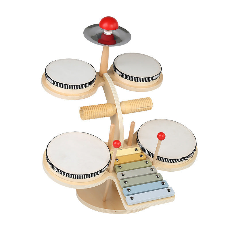 Children's Montessori Early Education Wooden Multifunctional Drum Stand
