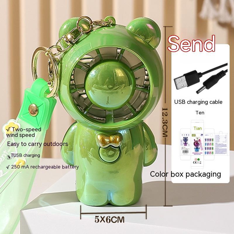 Student Summer Cartoon Fan Pendant Keychain