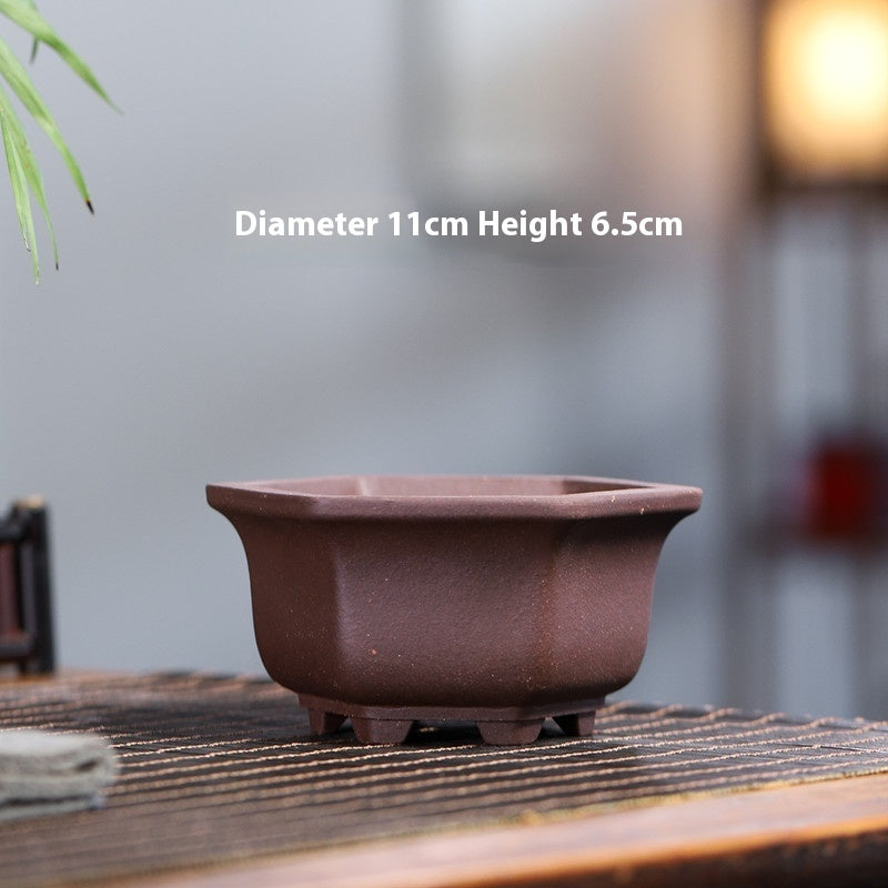 Yixing Purple Sand Small Flower Pot Stoneware Breathable