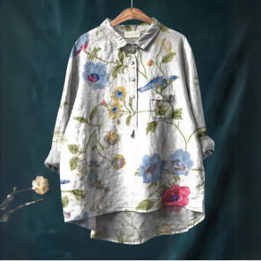 Casual Long Sleeve Shirt Animal Print Hawaiian Long Sleeve