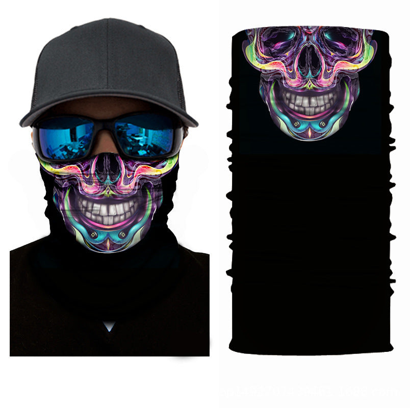 Skull Half Face Series Magic Headband Mask
