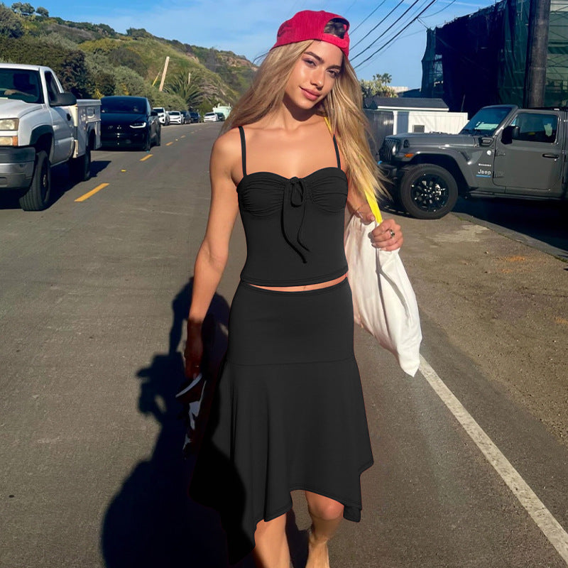 Single Suspender Skirt Leader Light Off-the-shoulder