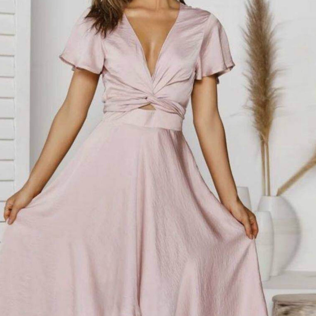 V-neck Temperament Irregular Lace-up Dress