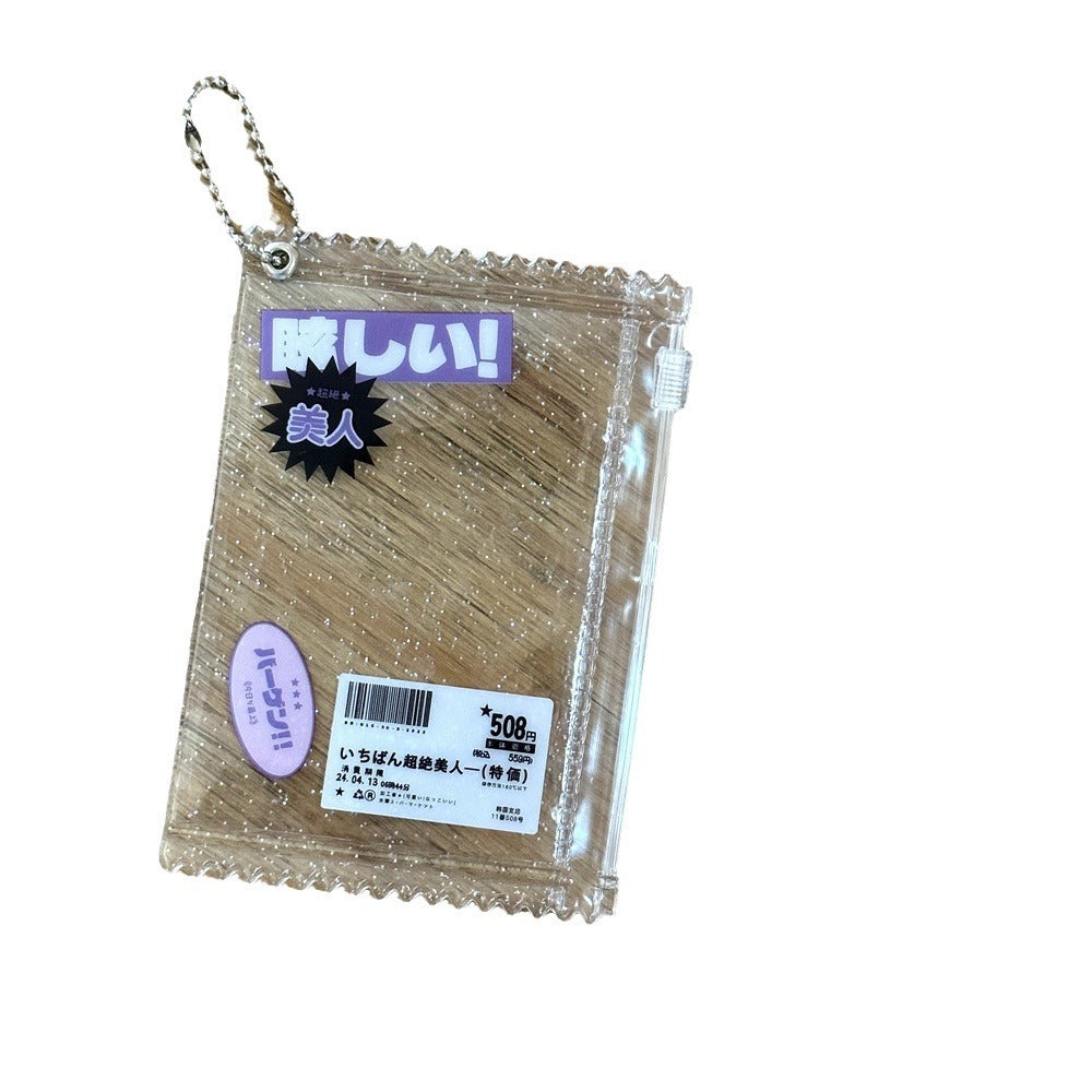Korean Ins Shiny Transparent Candy Bag Zipper Bag Storage Card Holder