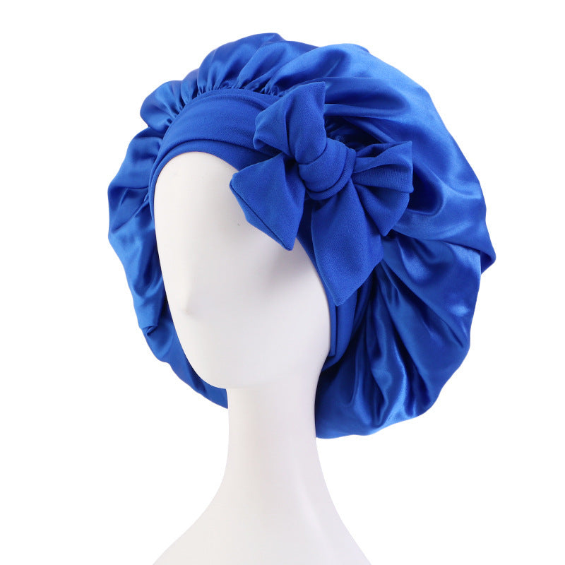 Solid Color Simulation Silk Elastic Ribbon Colored Ding Round Hat