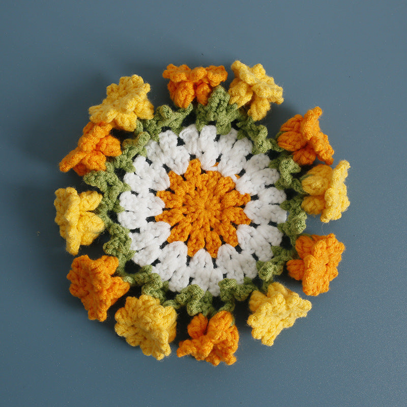 Rose Coaster Crochet Diy Material Package