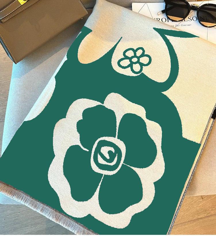 Air-conditioned Room Spring And Summer High-grade Versatile Black And White Scarf Warm Dress