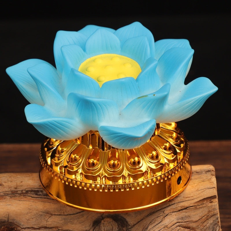 Shengmiole Colorful Lotus Lights Buddha Front Lantern