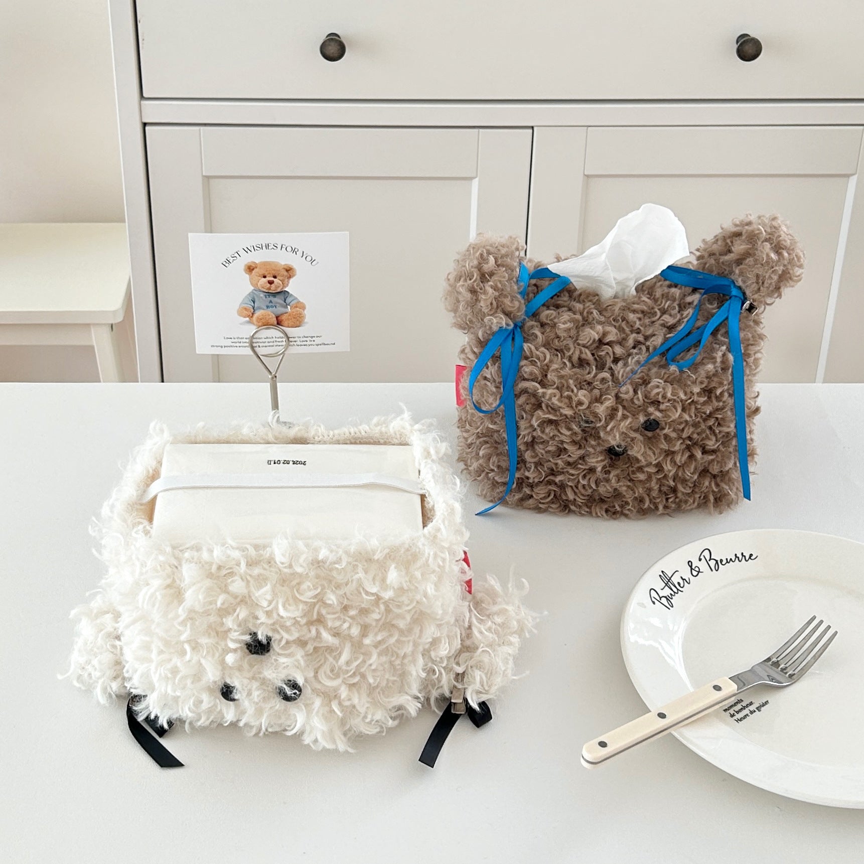 Creative Cute Plush Puppy Tissue Box