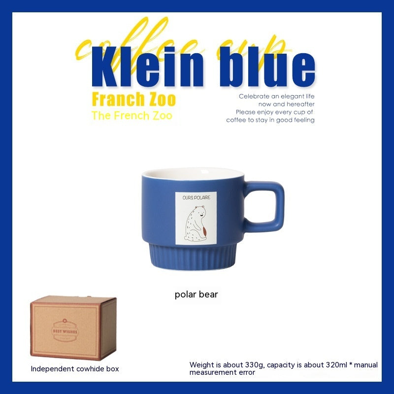 Klein Blue French Animal Coffee Cup Ceramic Latte Art Drinking