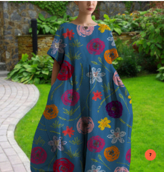 Women's 3D Printed Cotton-like Casual Fashion Dress