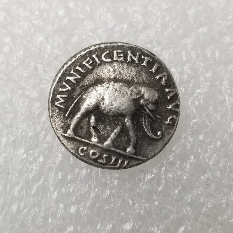 Antique Crafts Greek Coin Cooperized Silver Distressed Silver Dollar