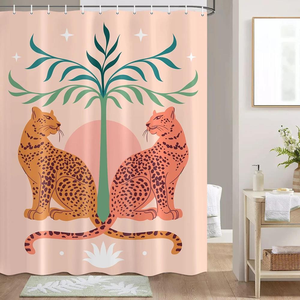 Modern Aesthetic Tropical Bohemian Cheetah Bath