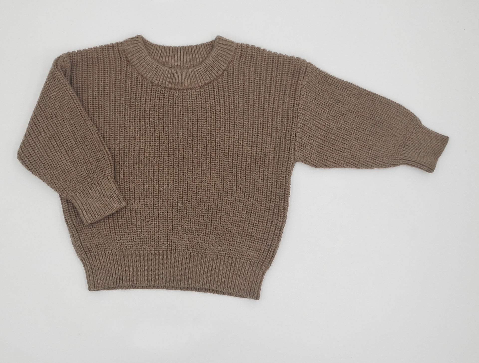 Infant Toddler Cotton Knitted Round Neck Base Sweater