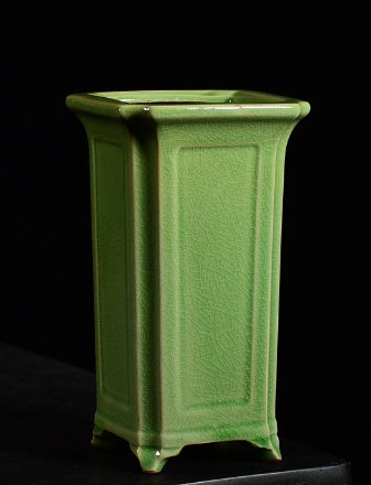 Four Square Tall Chinese Style Retro Floating Branch Landscape Flowerpot