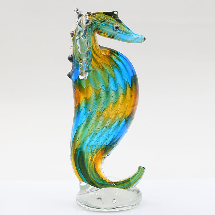 Glass Seahorse Ornament Wine Cabinet