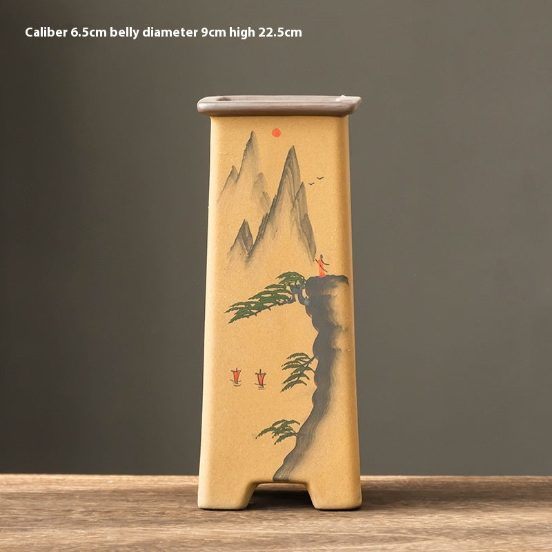 Purple Sand Retro Clivia Special Bonsai High Leg Plant Pot Home Indoor Desktop Decoration With Support